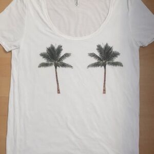 PINK Victoria's Secret White Palm Tree Tee